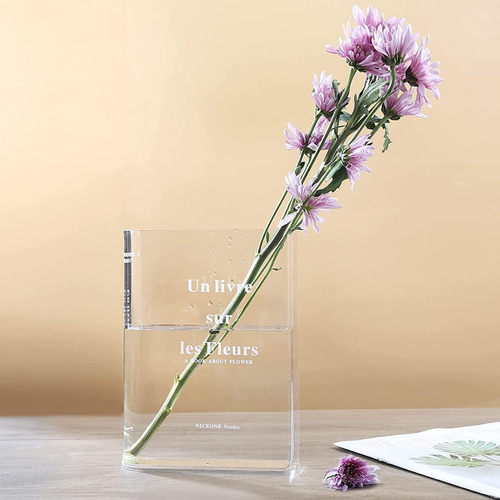 Rikw Florero Transparente Para Flores, Libro De Sabores Arti