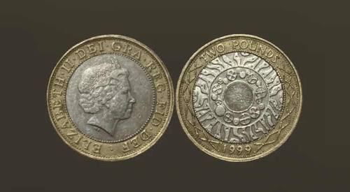 Moneda 2 Libras Gran Bretañana Reino Unido 1999