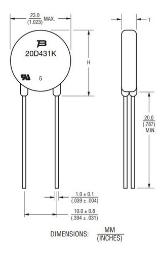 20d241k Varistor 150v