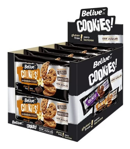 Cookie Belive Baunilha E Chocolate Zero Açucar 67g (10x)