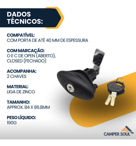 Fechadura Tulha Bagageiro Gaveta Compressão Lote 4 Unidades