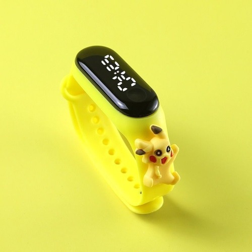 Relógio Digital Smartband Infantil Led Personagens Hérois Cor da correia Pikachu Amarelo