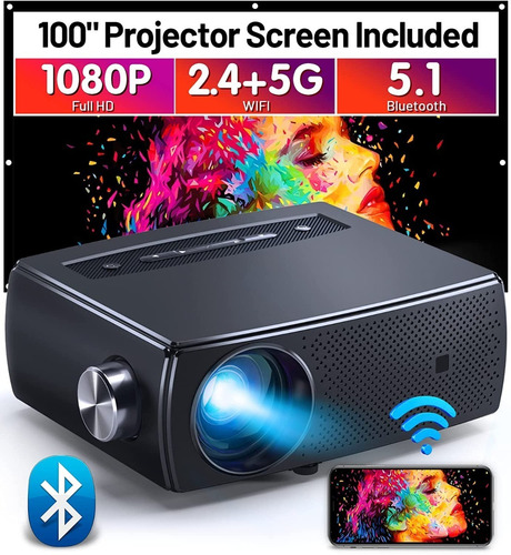 Clokowe 9600l 1080p Hd 5g Wifi Proyector,con Dolby Audio