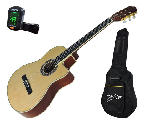 Violão Deviser Profiss Nylon Ac Cutway L-330 Nt+ Capa+ Afin