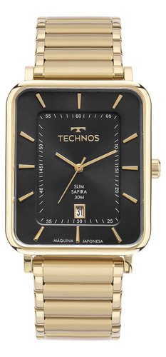 Relógio Masculino Technos Slim Dourado