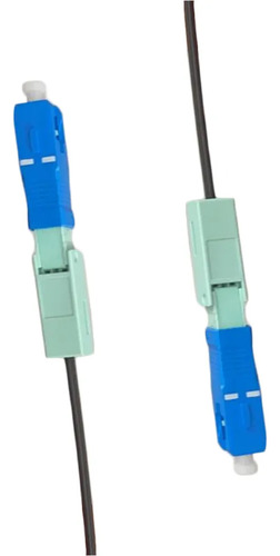 50m Cabo Óptico 1 Via Completo Sc Upc Com Conversores Rj45