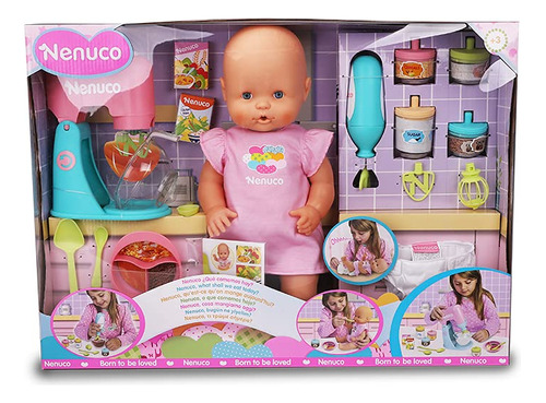 Nenuco Super Meals Muñeca Con Libro De Recetas Accesorios