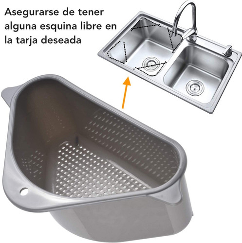 Imagen 5 de 8 de Colador Escurridor Desperdicios Canastilla Fregadero Cocina
