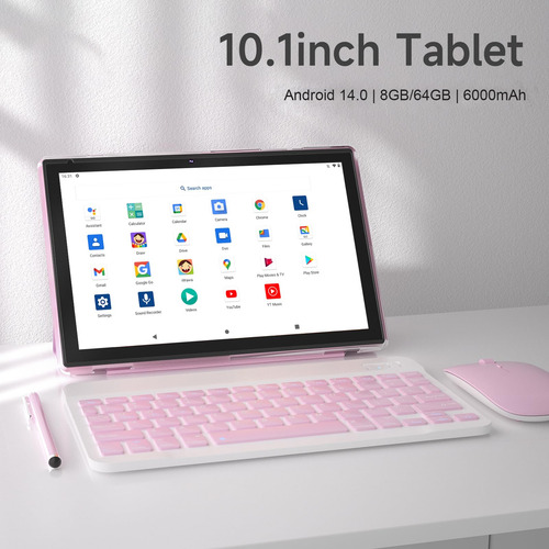 Tablet Bnegynng 10.1'' Android 14 8gb Ram 64gb Rom W/ Keyboa