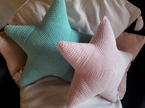   Almohadón Estrella Crochet. Ideal Deco Bebé Amigurumi