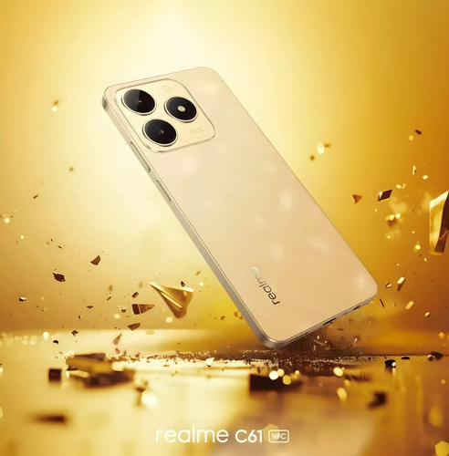 Realme C61 Nfc 256 Gb 8 Gb Ram+ Fone Bluetooth + Relogio Dourado