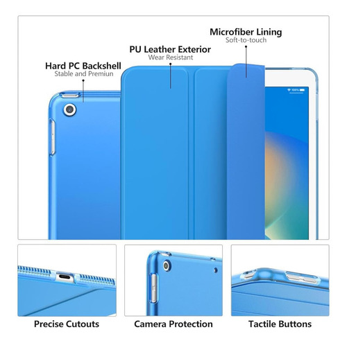 Funda Para iPad 10.2 iPad De 9ª Gen Delgada Azul