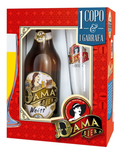 Kit De Cerveja Weiss Dama Bier 600ml + Copo 340ml