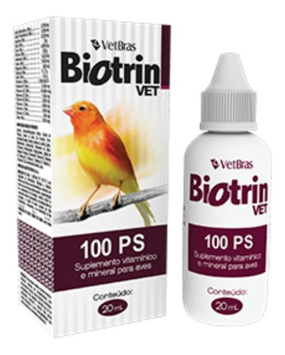 Suplemento Vitaminico Biotrin Vet 100 Ps 20ml - Para Aves