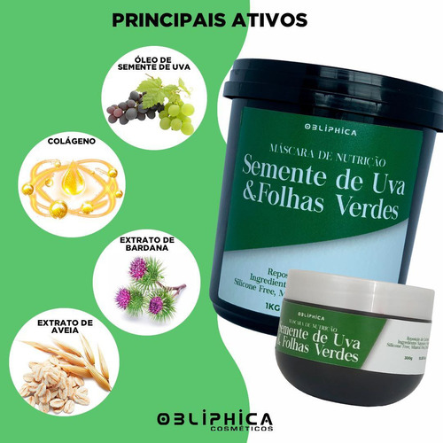Shampoo Semente De Uva E Folhas Verdes Nutrição Obliphica 1l
