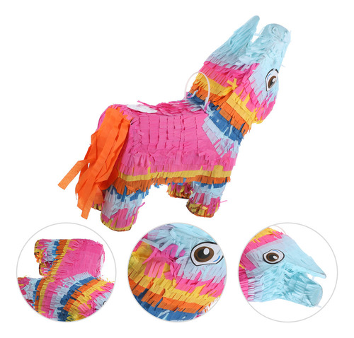 Decoración De Piñata Con Forma De Burro Arcoíris Para Niños