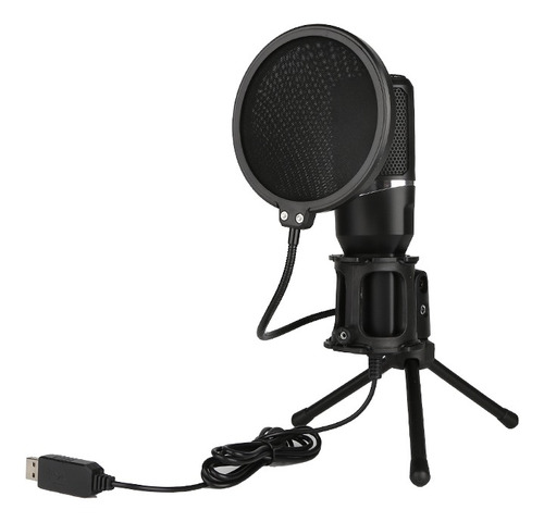 Imagen 1 de 2 de Micrófono Condenser Hügel Grabación Usb Soporte Pop Filter