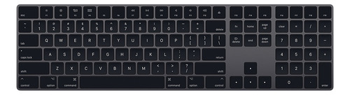 Teclado gamer Apple Magic Keyboard con teclado numérico QWERTY inglés US color gris espacial