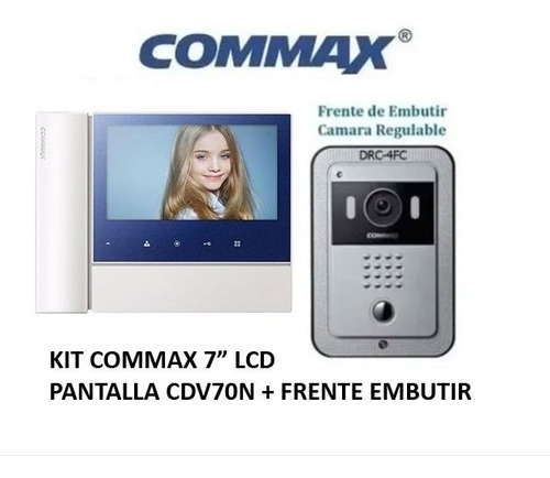 Kit De Portero Commax Color 7   Lcd  - Frente Embutir