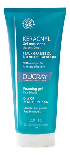 Ducray Keracnyl Gel Limpiador Facial Y Corporal 200 Ml Momento De Aplicación Día/noche Tipo De Piel Pieles Mixtas A Grasas O Con Tendencia Al Acn