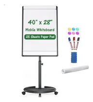 Comprar Pizarra Blanca Para Movil Magnetica Borrado Seco Soporte 40