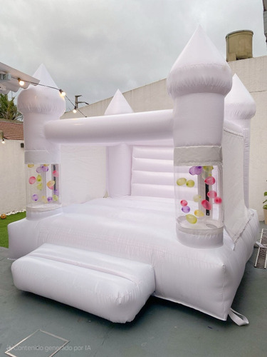 Alquiler Inflable Blanco 3x3 C/luces Led Y Fiesta De Globos