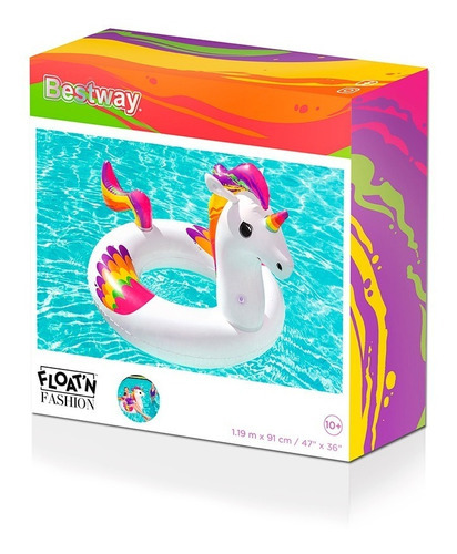 Imagen 6 de 6 de Unicornio Inflable Salvavidas Bestway