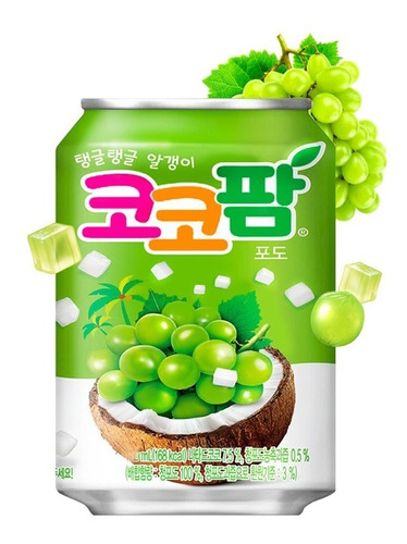 Imagen 1 de 1 de Bebida Coreana Uva Coca Coco Palm 238ml Haitai 
