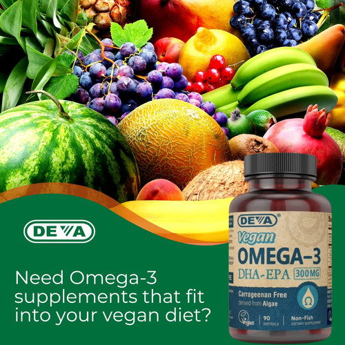 Suplemento Deva Vegan Omega-3 Dha 200mg 90 Cápsulas Gelatino