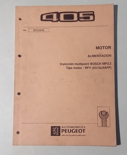 Manual Peugeot 405 Inyeccion Multipunto Motores Xu10j4afp