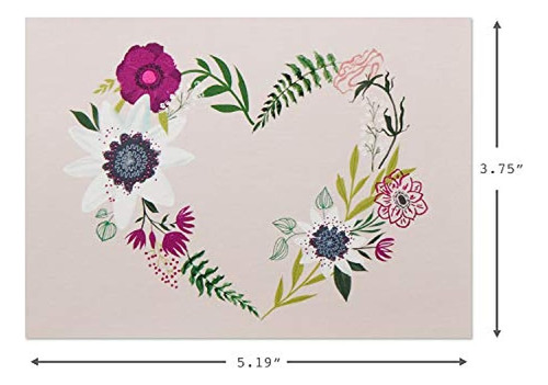 Hallmark Pack De 10 Tarjetas En Blanco Con Sobres, Corazón D