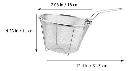 Cesta Para Freír Patatas Fritas De Acero Inoxidable, 2 Unida