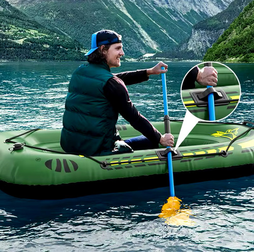 Bote Inflable Kayac + Remos + Bombin + Parches 230x130cm