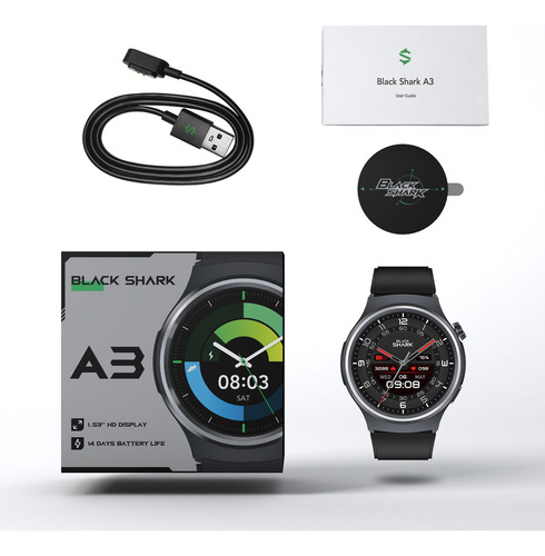 Reloj inteligente Xiaomi Black Shark A3 1.53" Tft Compatible con Android y iOS 3Atm impermeable Negro Smartwatch