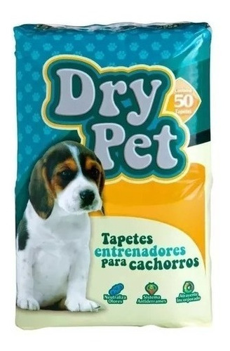 Dry Pet Pañal Tapete Perro Entrenador Pipi Popo 50 Piezas 