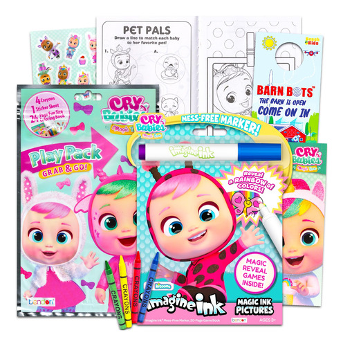 Set De Libros Para Colorear Y Actividades Cry Babies Con Tin