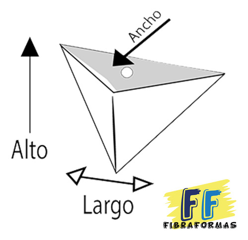 Pk2maceta Fibra De Vidrio Triangulo Pared Mediano Choco Plu°
