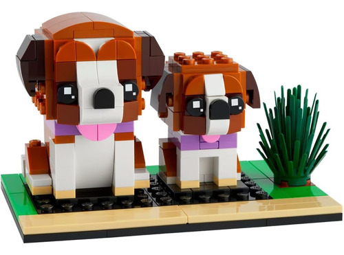 Lego Brickheadz 40543 - Juego De Perro Y Cachorro De San Ber