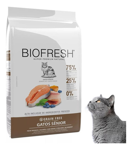 Ração Gatos Sênior Biofresh Grain Free Peixe Branco 1,5kg