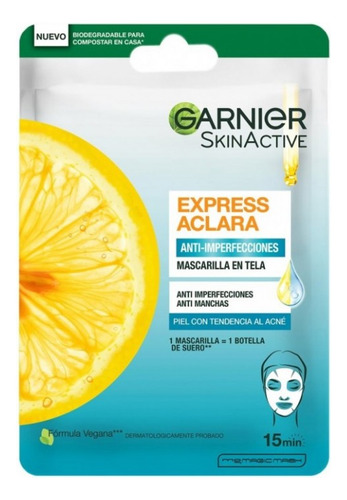 Mascarilla Express Aclara Anti Imperfecciones Garnier