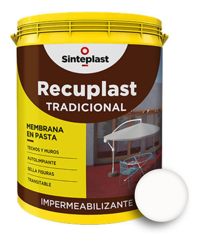 Recuplast Tradicional Membrana En Pasta Para Techos / Muros X 20lts - Prestigio