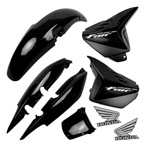 Kit Carenagem Cg 125 Fan Es 2009  2010 Preto Com Adesivo