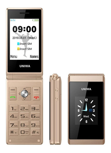 Uniwa Senior Flip Teléfono Móvil Dual Sim Anciano Celular
