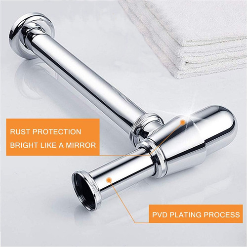 Sifão Lavatório Banheiro Metal Com Copo Cromado Anti-odor