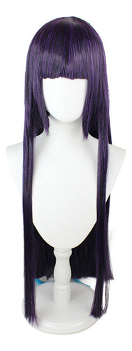 Peluca Para Cosplay, 80 Cm, Color Azul Oscuro, Trenzas Divid
