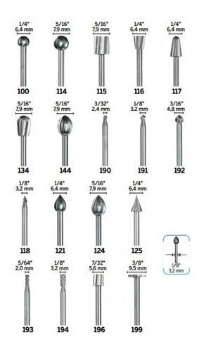 Imagem 8 de 8 de Kit Escariadores Paralelo Ref 193 + Ref 196 Haste 1/8 Pol