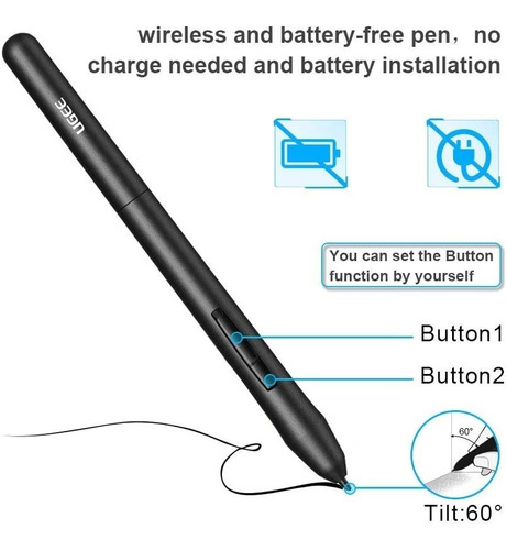 Tableta Gráfica Ugee M708 Con Accesorios Área Activa 10 X 6