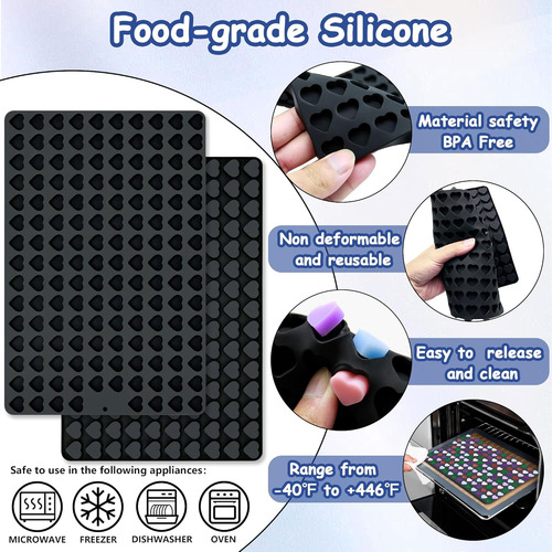 Mini Moldes De Silicona Con Forma De Corazón Reutilizables