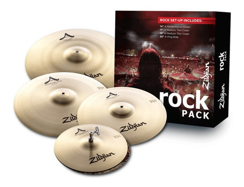Kit De Pratos Zildjian Rock Cymbal Pack A0801r 14 17 19 20
