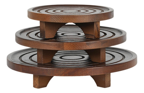 3x Soporte De Plantas De Madera Soporte De Bote De Flores